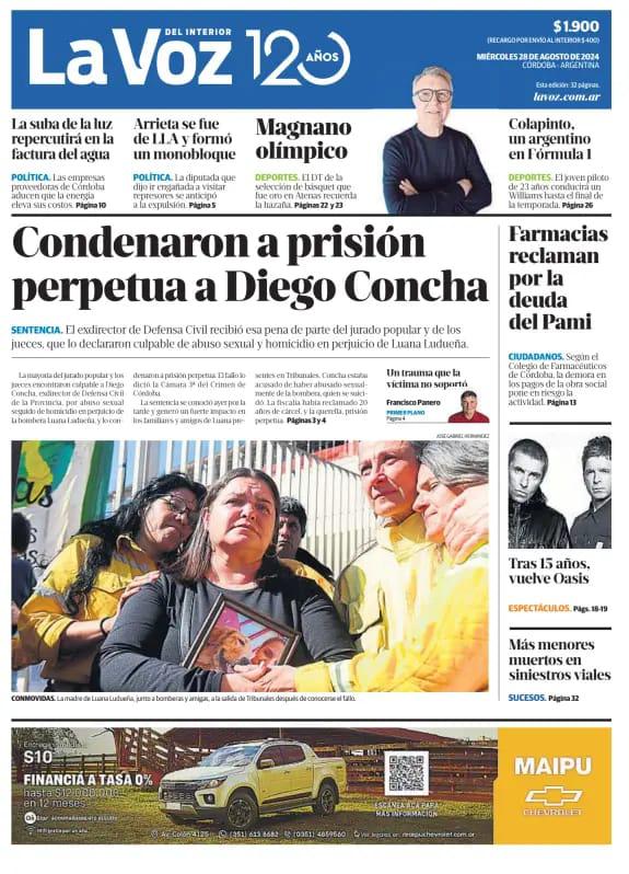 Colapinto, en la tapa de todos los diarios: WhatsApp Image 2024-08-28 at 08.15.55 (1).jpeg